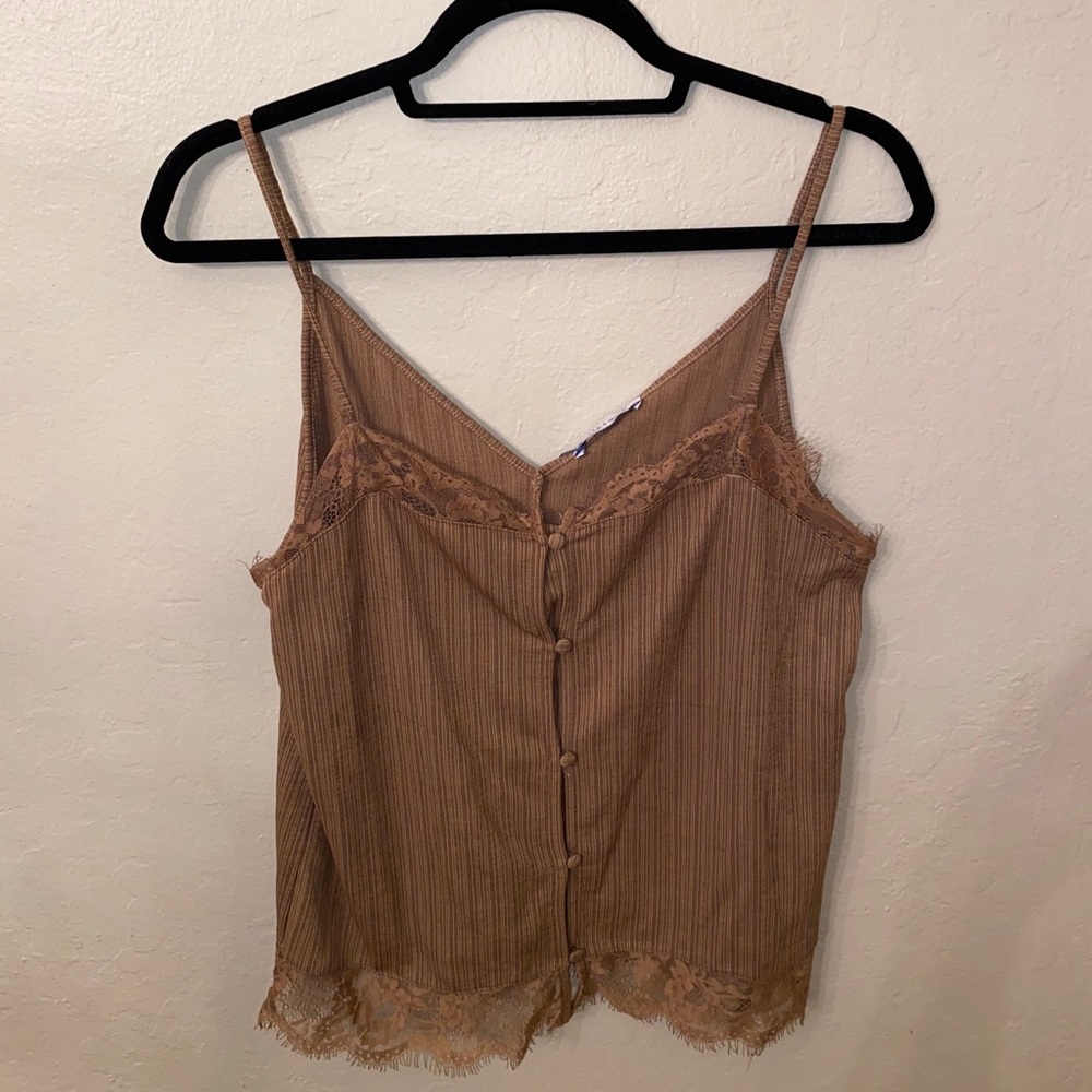 NWT Zara light brown tank w/ lace detail (Small)